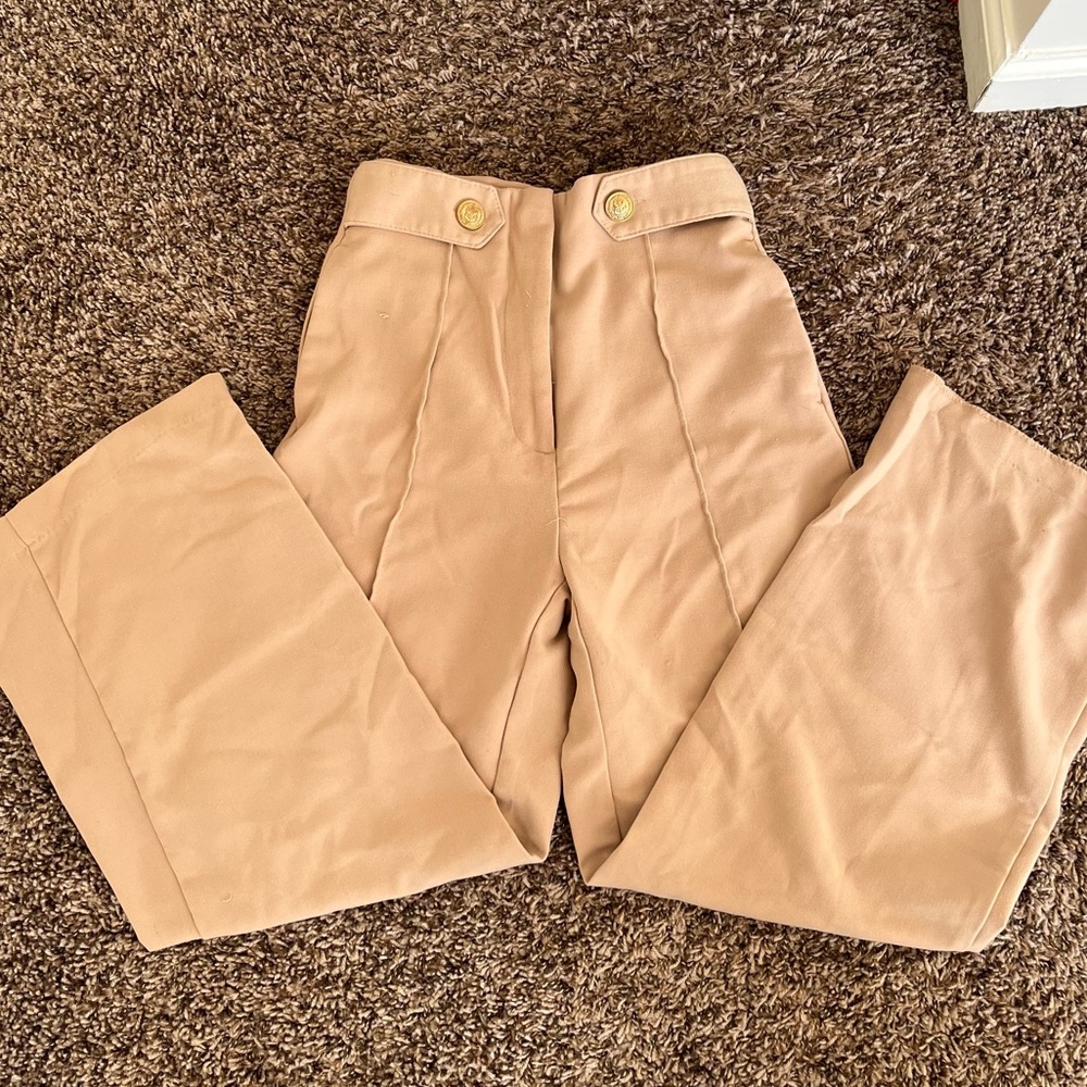 Zara Tan Wide Leg Trousers